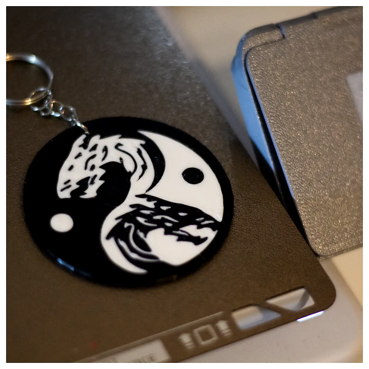 Dragon Yin Yang Keychain Symbol Balance Energy Destiny Ornament Decoration Gift Art Dragon Culture