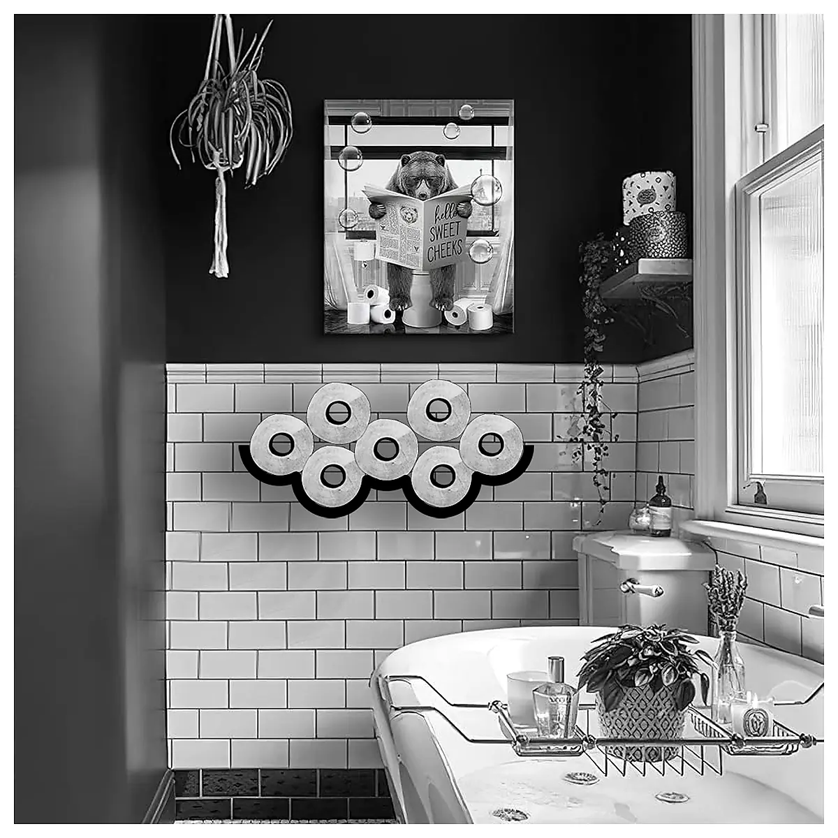 Toilet Paper Holder Shelf Bathroom Wall Mounted Organizer Stand Holder Rack Tissue Box Support
