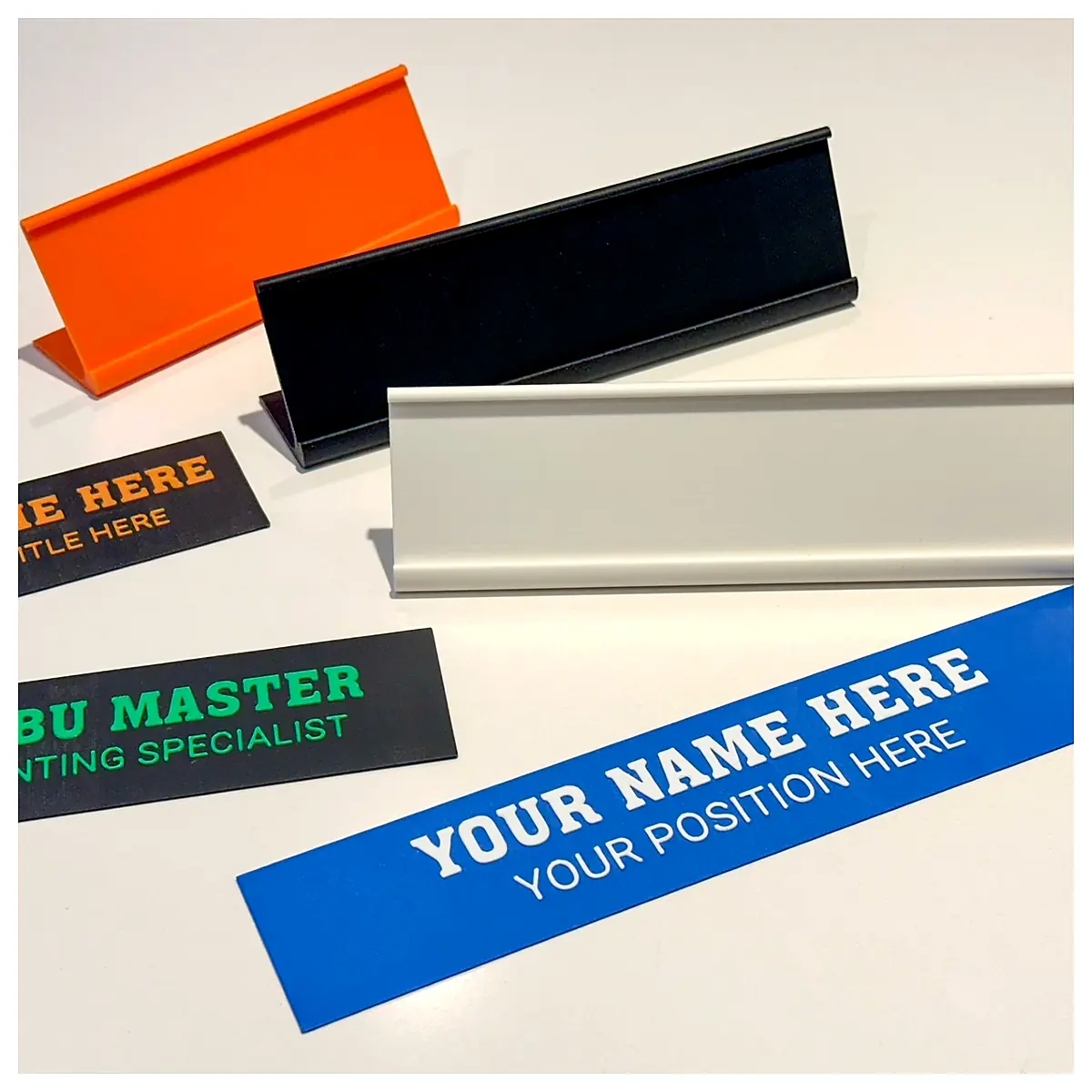 Name Plates Office Desk Signs Employee Names Desk Badges Fast Installation Office Supplies