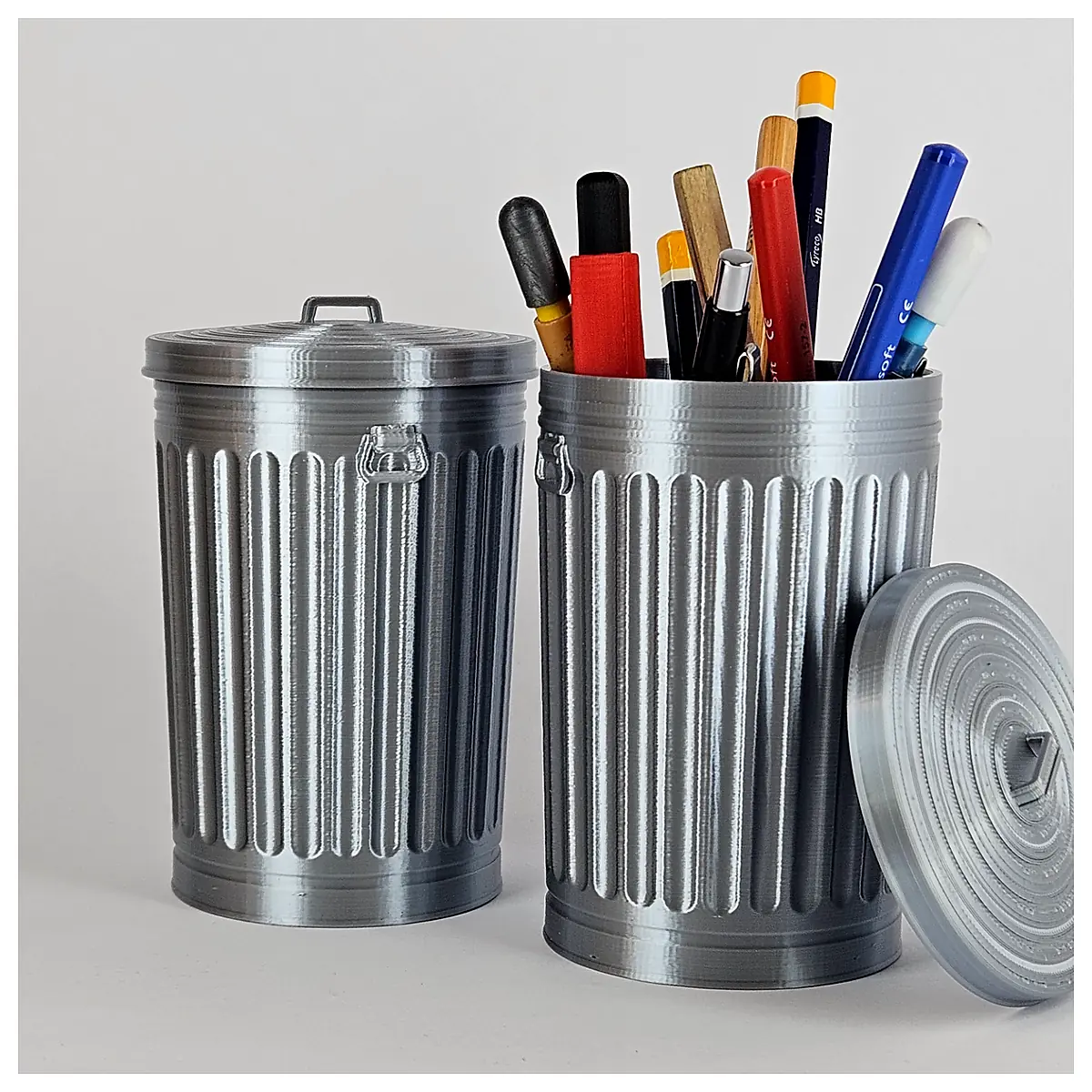 Trash Can Pen Holder Multi Functional Organizer Desk Decor Office Supplies Parts Accessories Repair