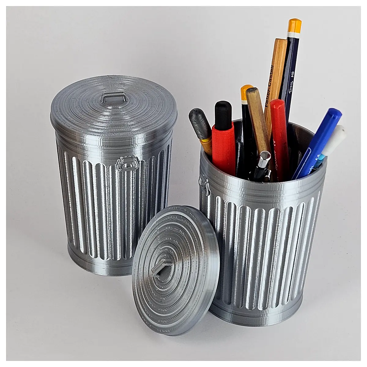 Trash Can Pen Holder Multi Functional Organizer Desk Decor Office Supplies Parts Accessories Repair