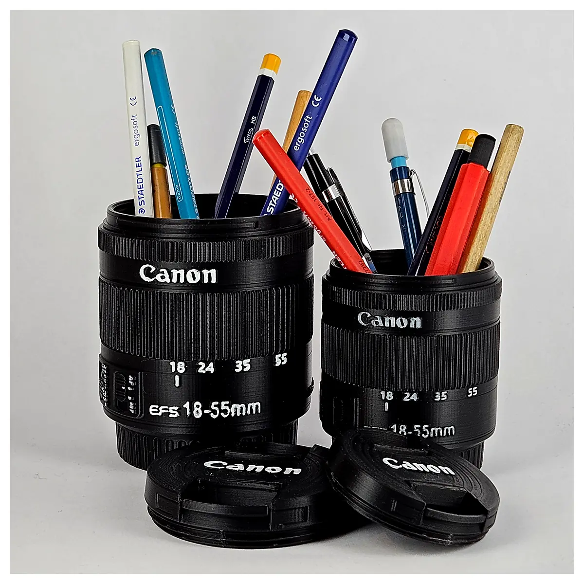 Lens Container Pen Holder Organizer Camera Accessories Storage Protective Case Photography Gear Universal Fits DSLR Mirrorless