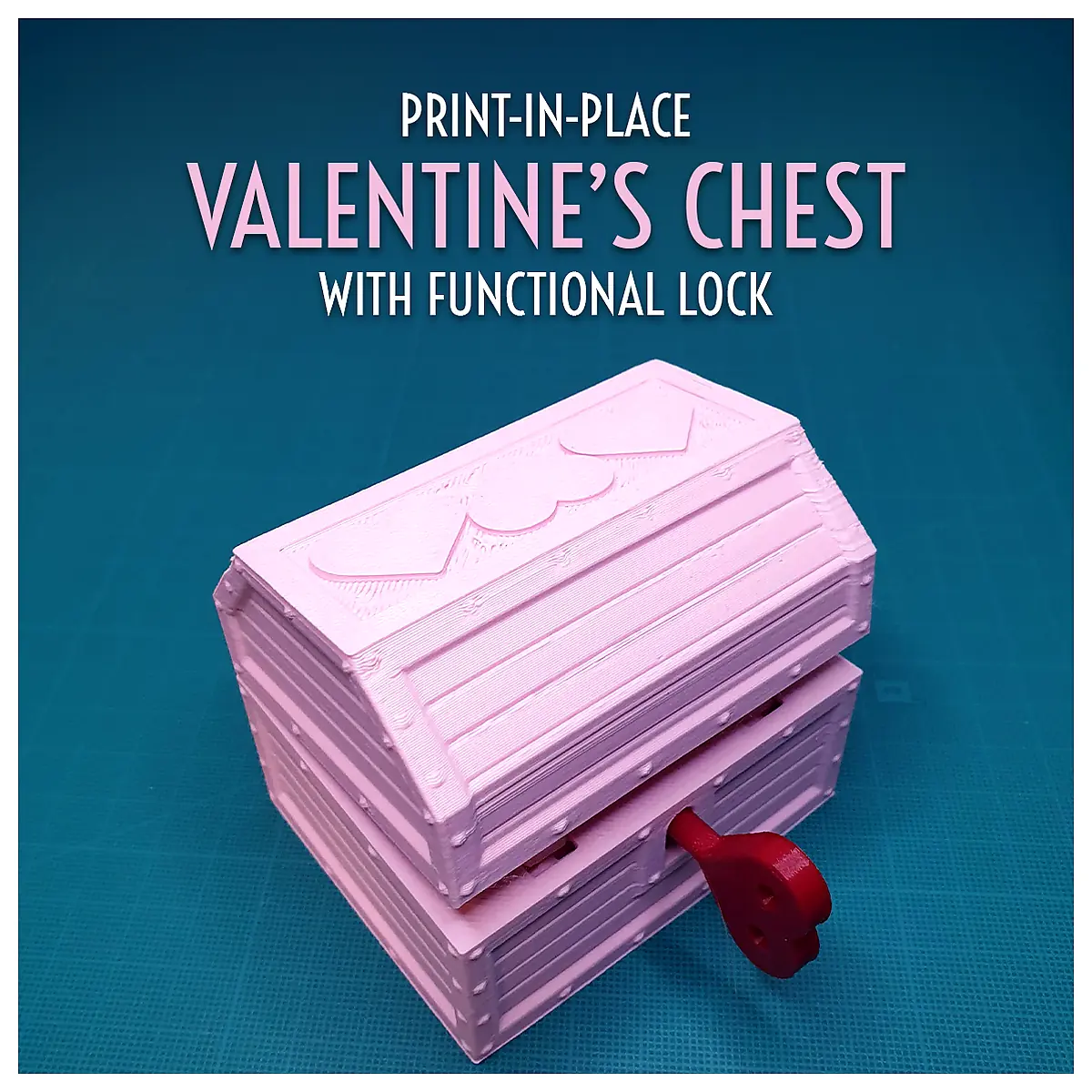 Printable Valentine s Chest Functional Lock Versatile Lock Box Gift Box Decoration Opening Lock