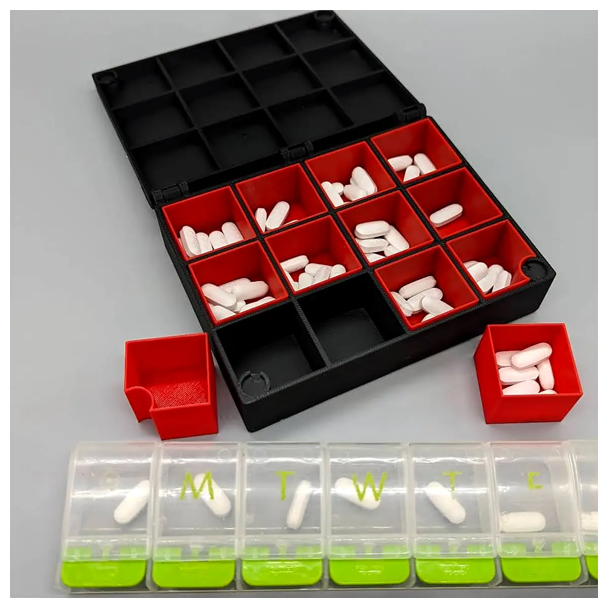 12 Week Pill Organizer Daily Dose Reminders Medication Tracker Time Release Capsules Elderly Support Pill Dispenser