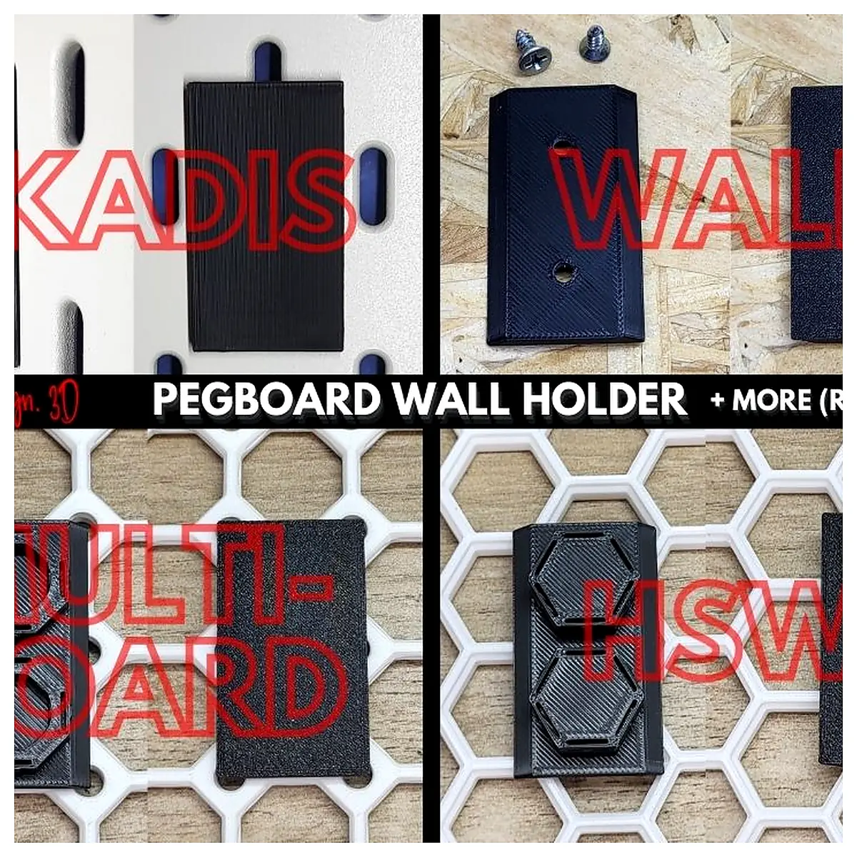 Pegboard Wall Mounting Storage System Hooks Shelves Organization Display Storage Accessories