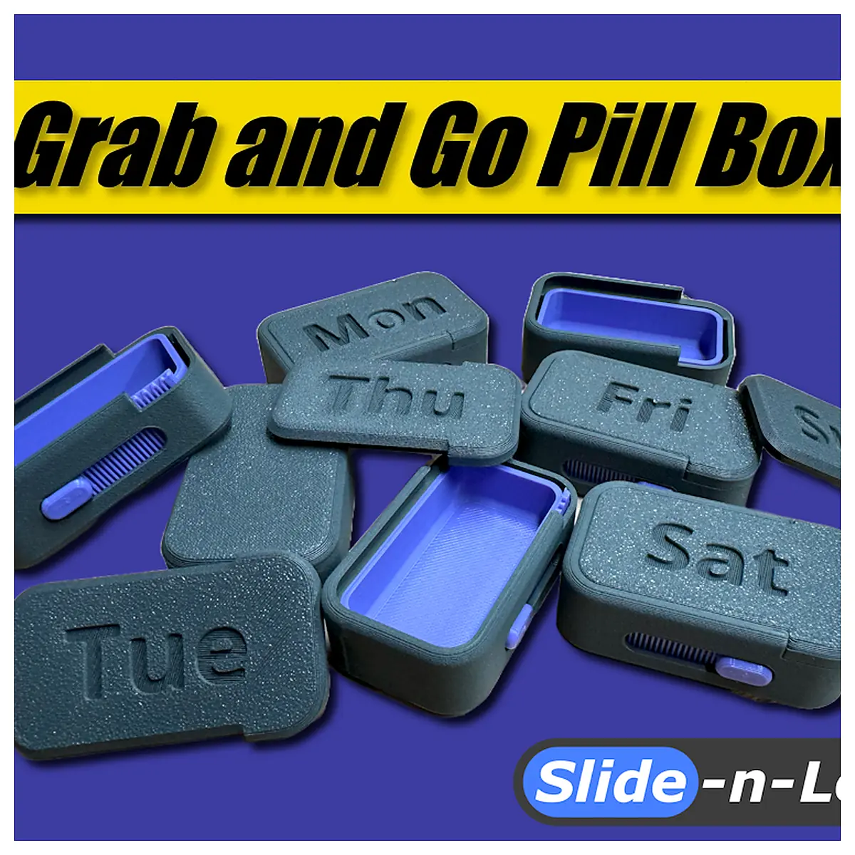 Pill Organizer Slide Lock Daily Reminders Sleep Medication Memory Aid