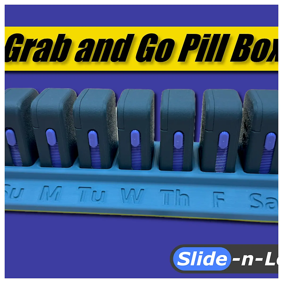 Pill Organizer Slide Lock Daily Reminders Sleep Medication Memory Aid
