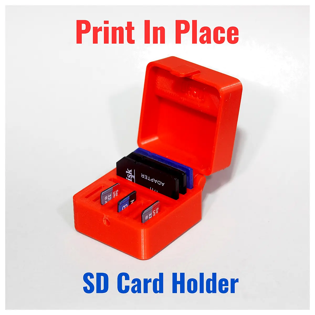 SD Card Holder Print in Place Storage Case Protective Sleeve Universal SD Card Reader Phone Accessories Repair Parts