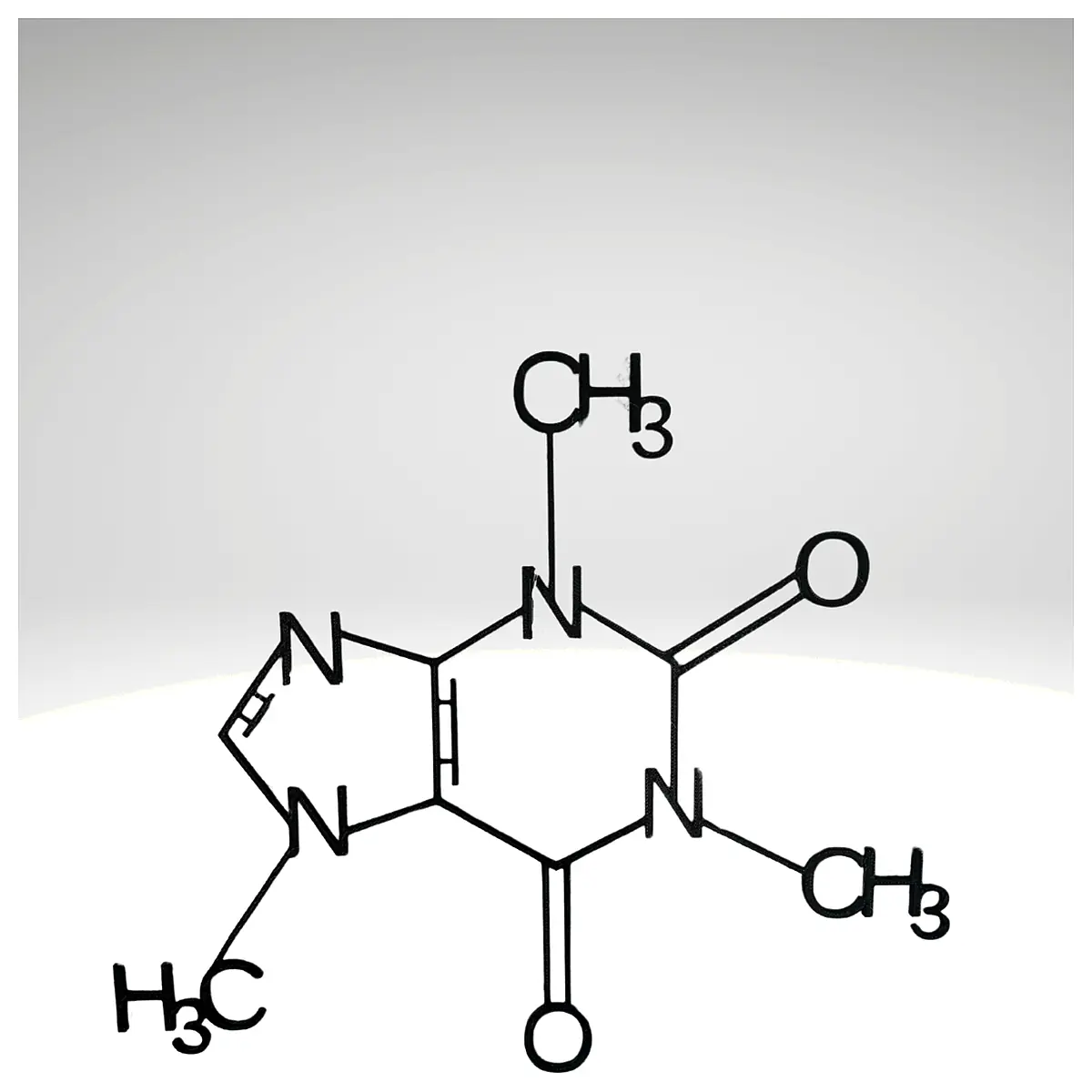 Caffeine Molecule Structure Caffeine Analysis Energy Boost Stimulant Neuro Regulator Caffeine Extraction