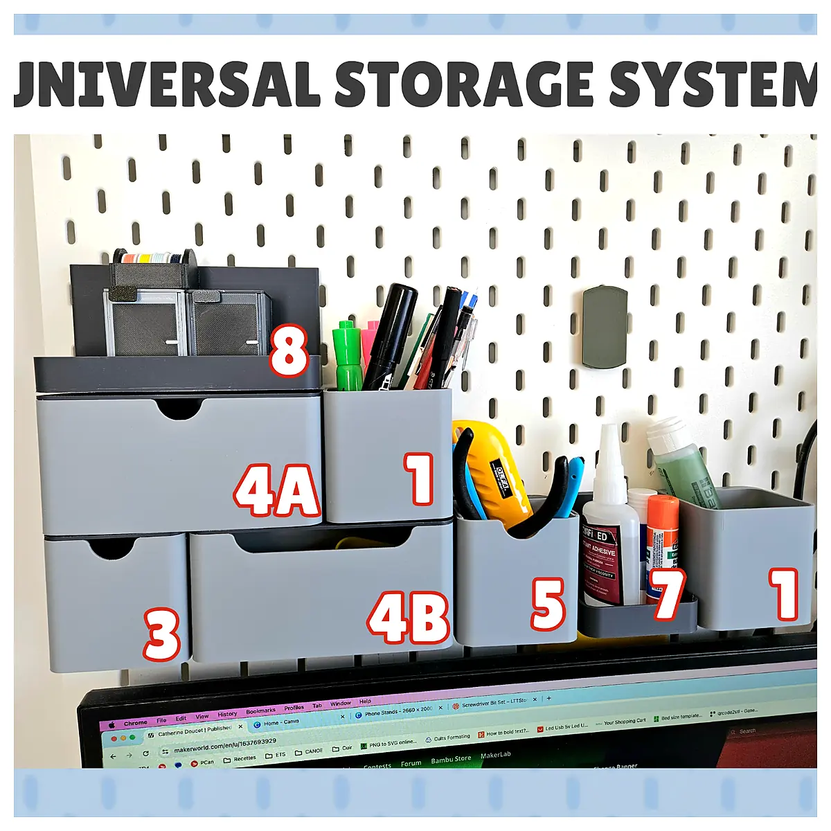Universal Storage System SKADIS Storage Solutions Parts Repair Technical Support