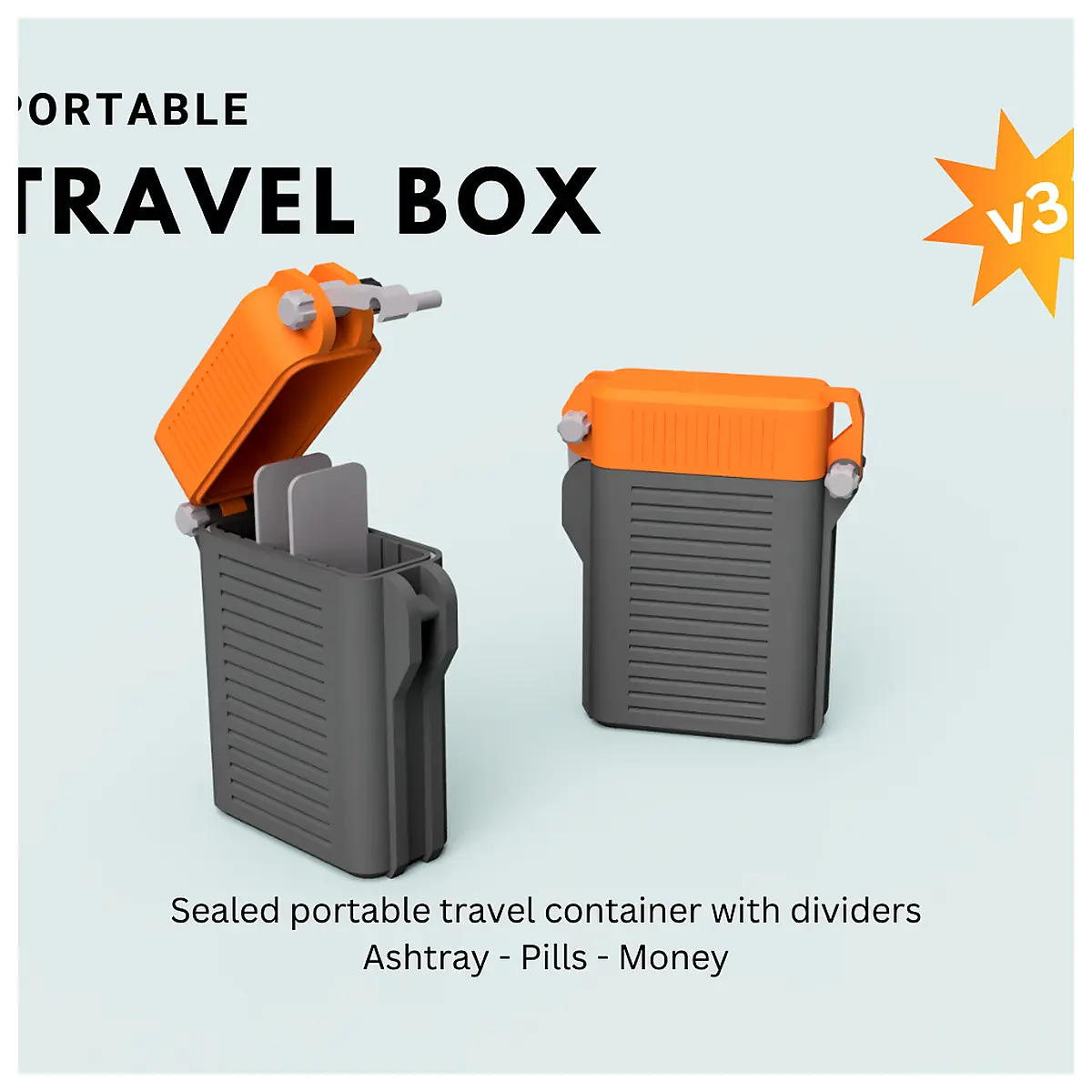 Portable Travel Box Pills Money Ashtray Travel Accessories Multi Purpose Organizer Medicine Case