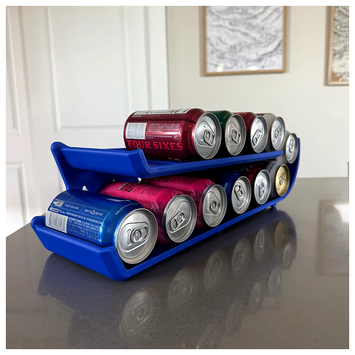 Can Rack Storage Stand Can Holder Drink Organizer Universal Display Shelf Accessory