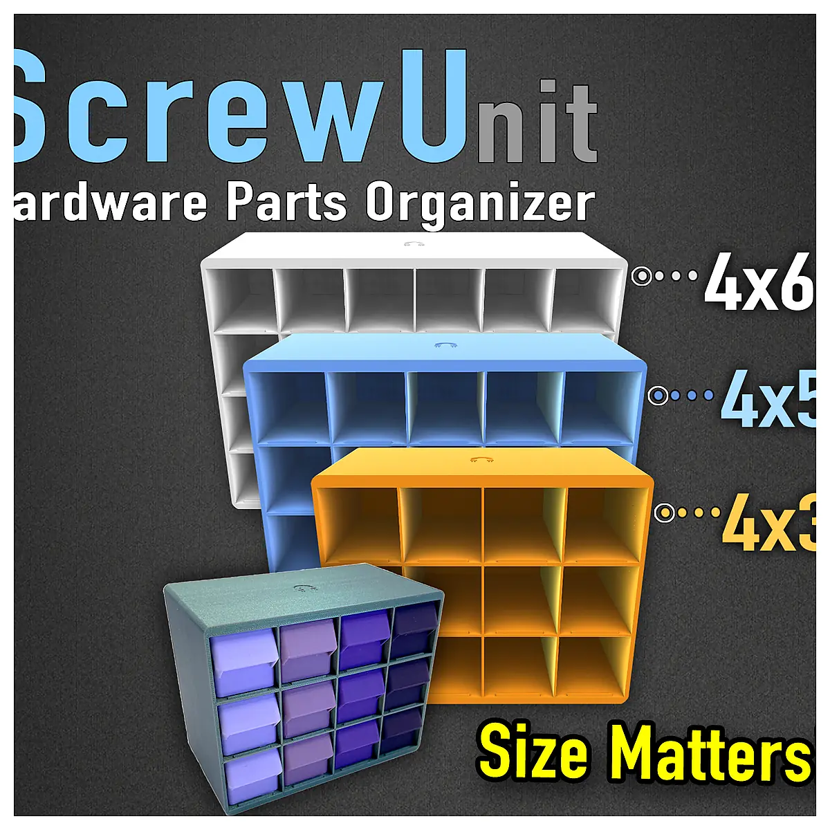 Screw Hardware Organizer 3 s Universal Storage Box Parts Organizer Tool Storage Solution