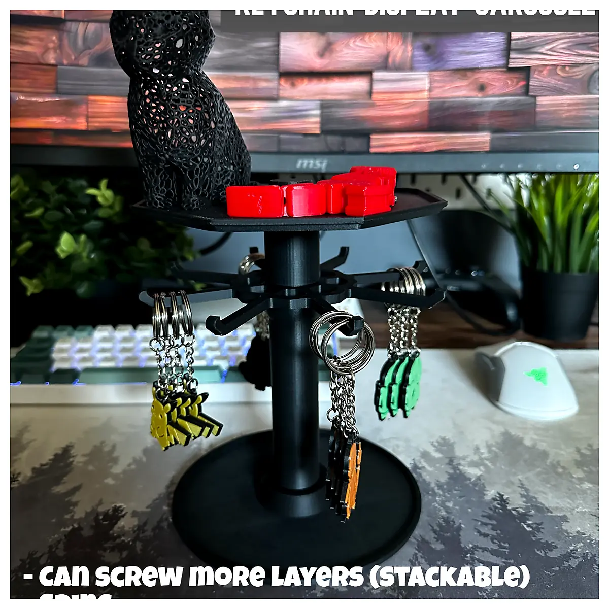 Keychain Display Carousel Rotating Display Fixture Jewelry Showcase Retail Promotion Visual Merchandiser