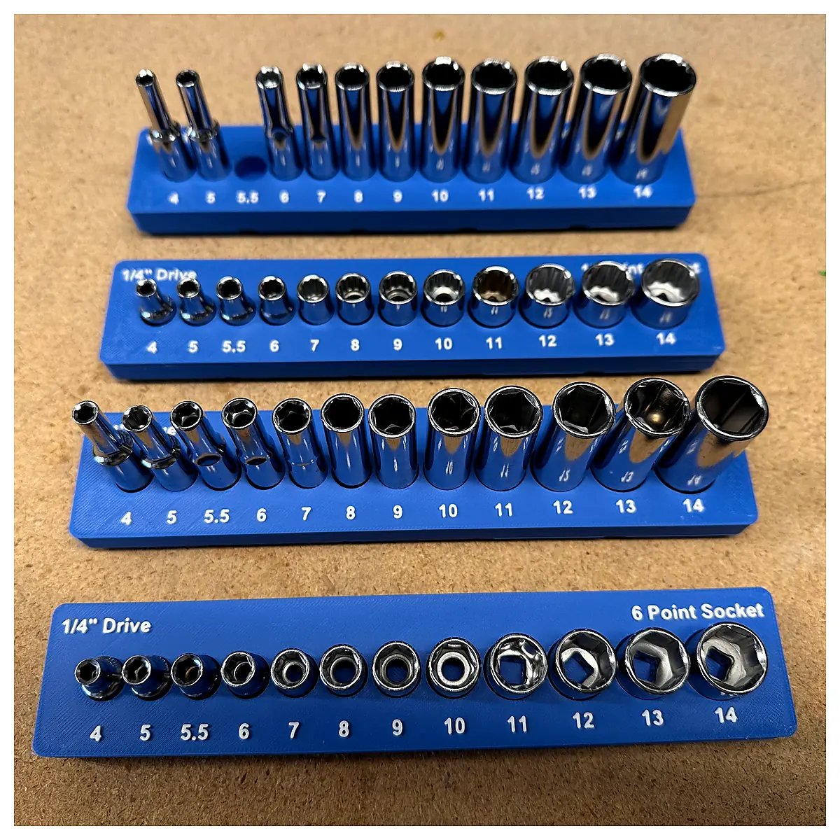 Gridfinity Socket Holder Metric 14 Drive Storage Organization Parts Replacement
