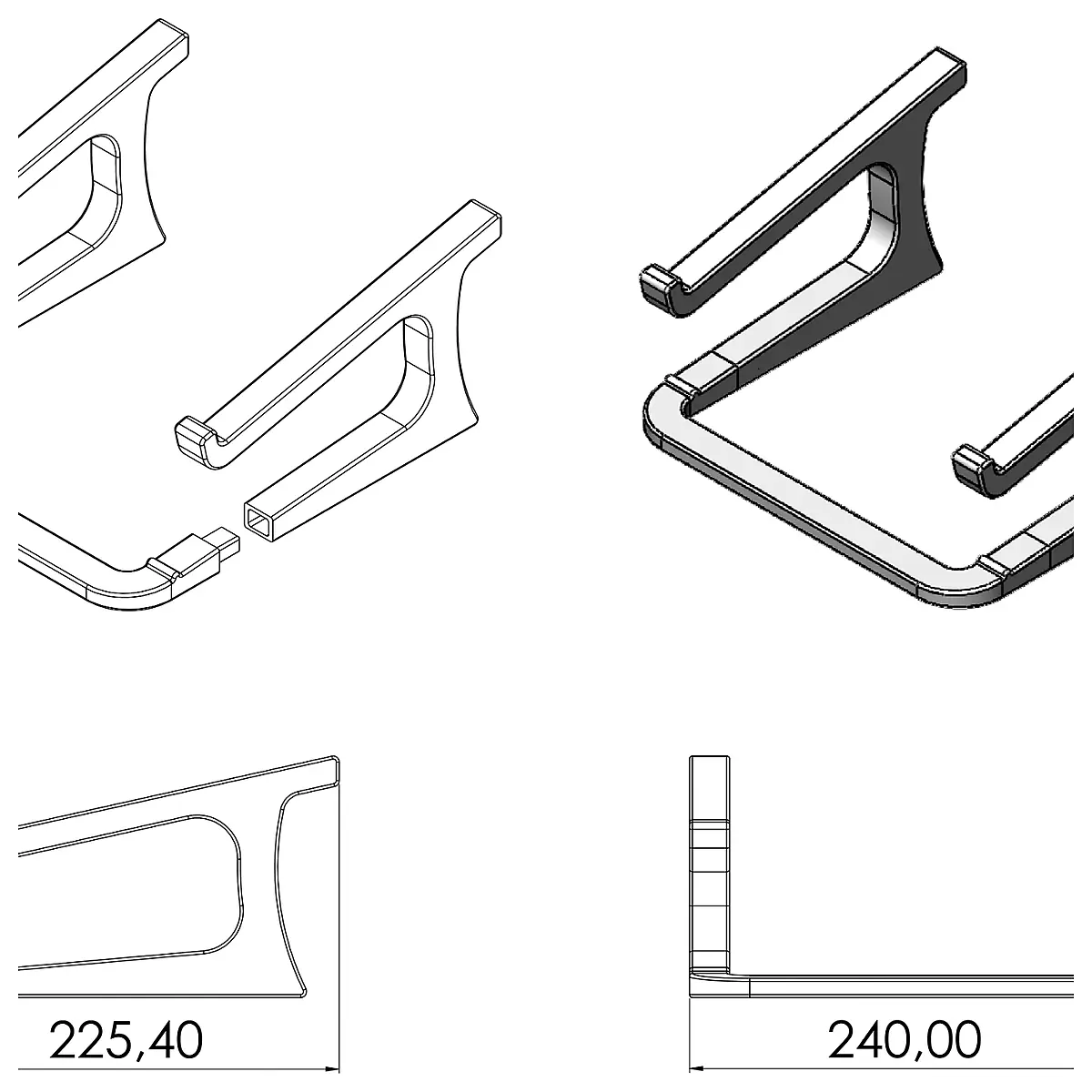 Laptop Stand Mobile Stand Desk Stand Adjustable Support Holder Accessory Parts Stability Protection