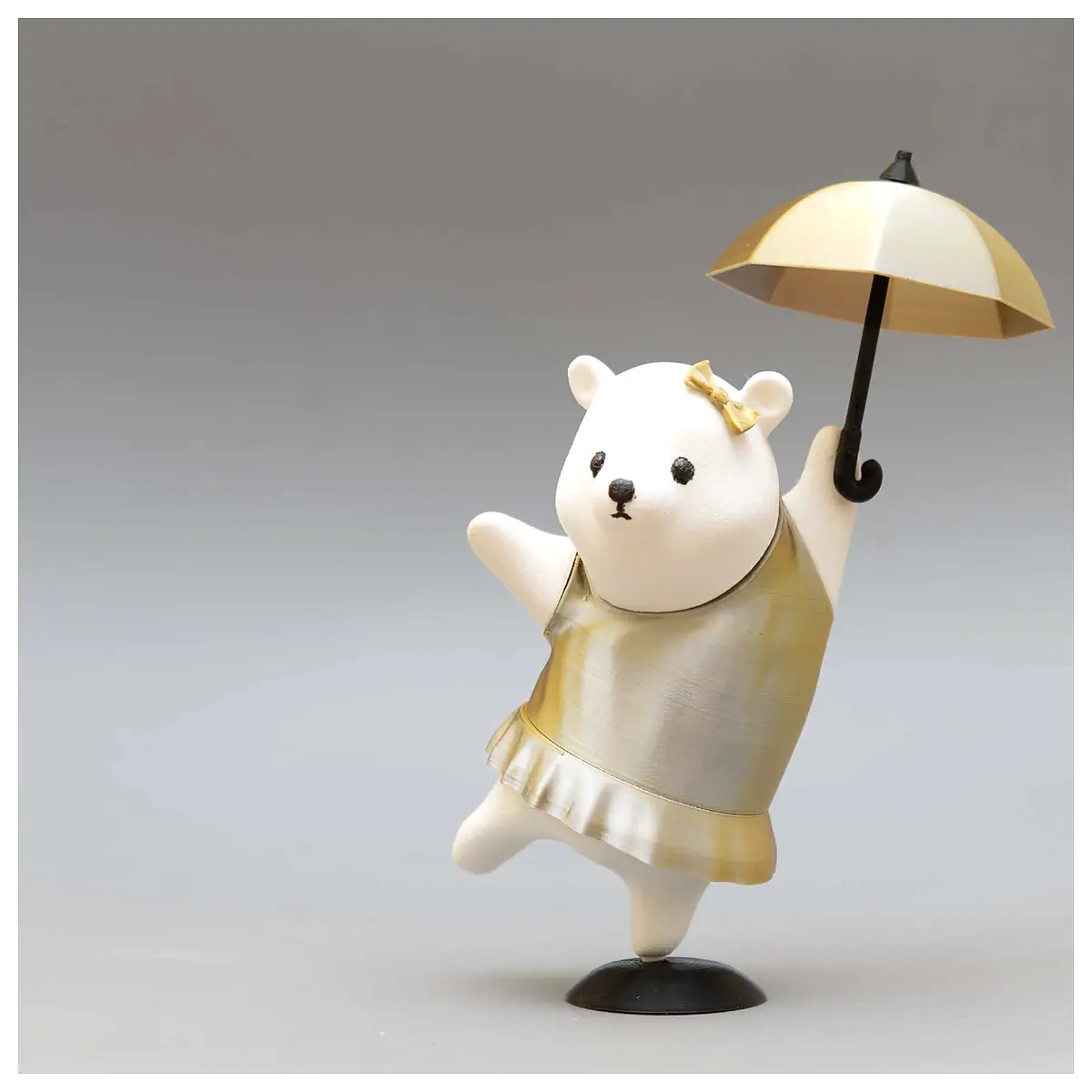 Cute Bear Girl Figurine Dancing Umbrella Toy Collectible Kids Gift Universal Accessory Parts Repair