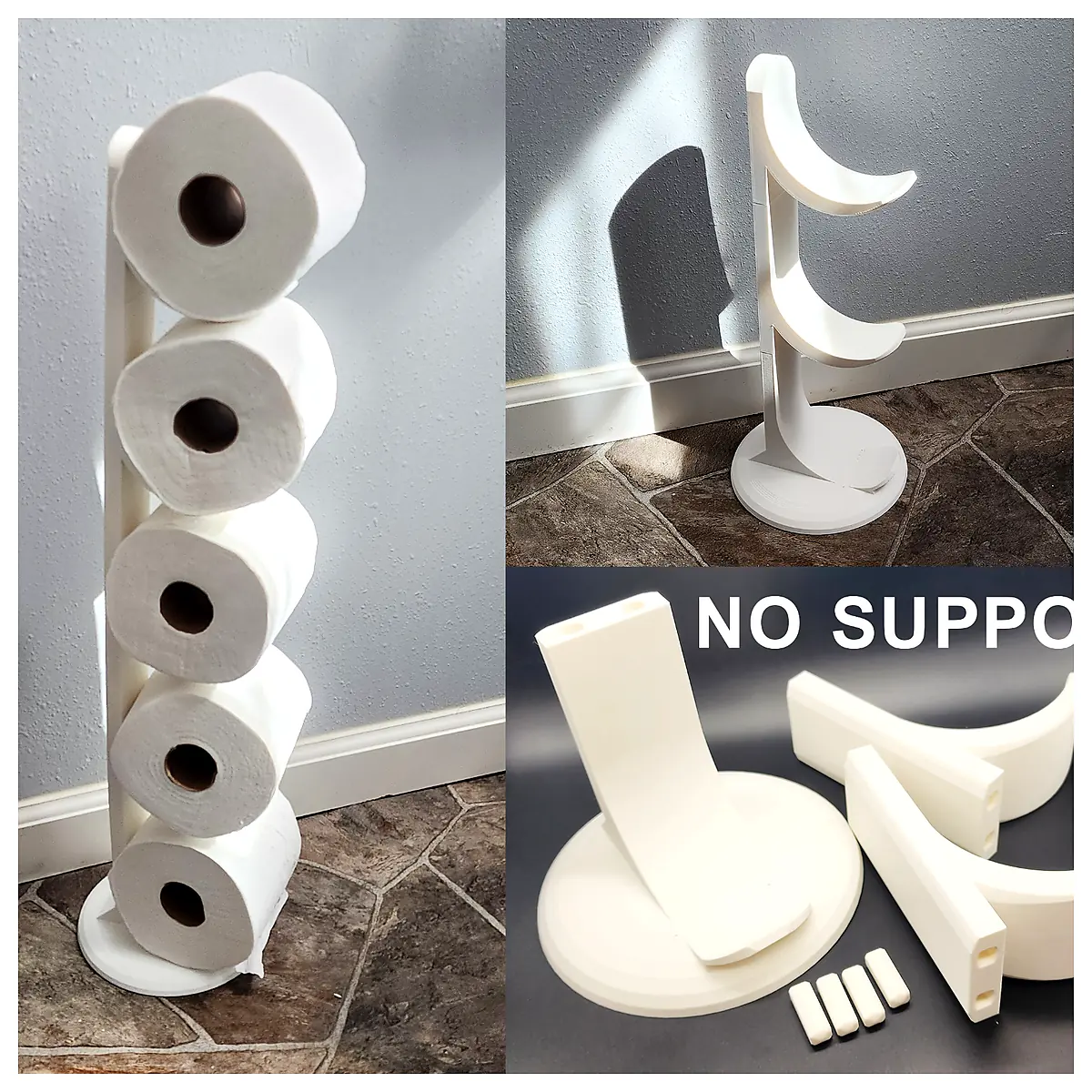 Adjustable Toilet Paper Tower No Supports Customizable Paper Dispenser Multi Tier Stand Paper Holder