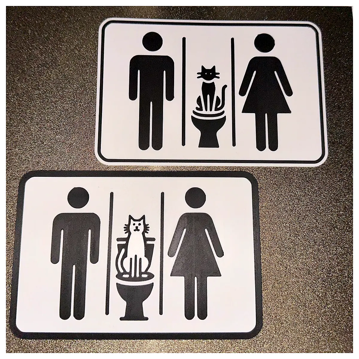 Toilet Door Sign Humans Cats Pets Bathroom Sign Decor Funny Humor Toilet Decor Accessories