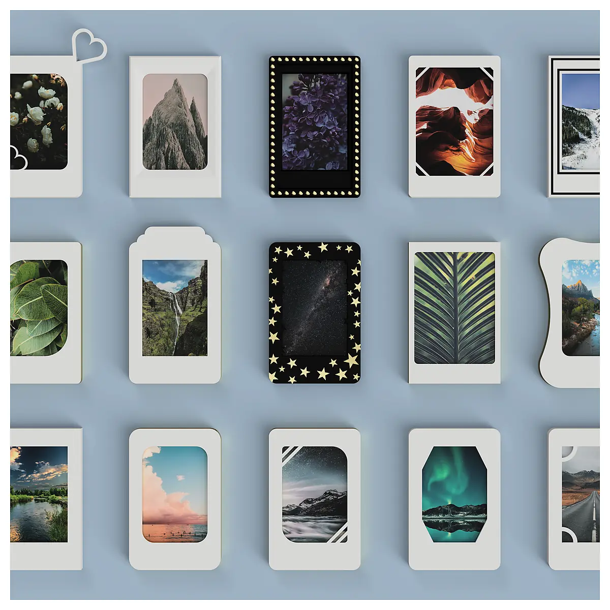 Picture Frames Stand Wall Mount 15 Pack Universal Display Frames Art Photo Holders Wall Hanging Storage