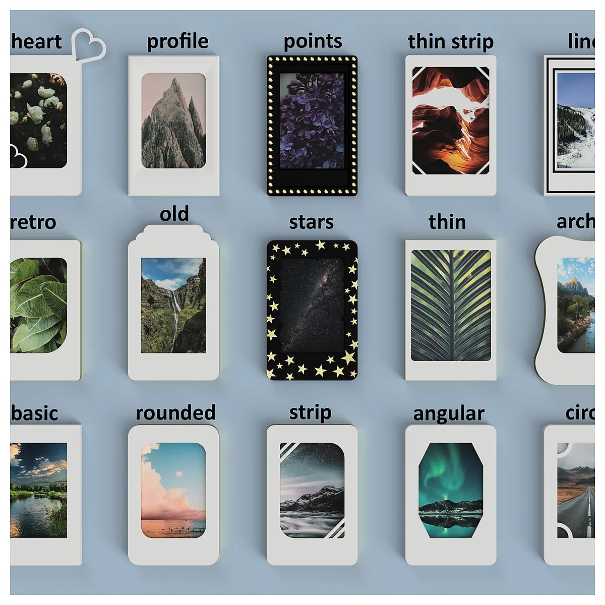 Picture Frames Stand Wall Mount 15 Pack Universal Display Frames Art Photo Holders Wall Hanging Storage