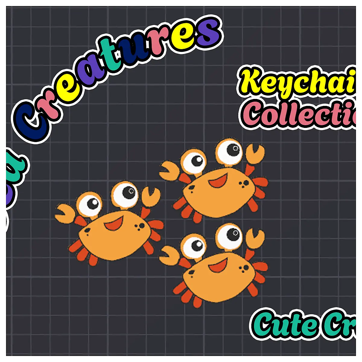 Cute Crab Keychain Charm Keyring Decoration Handicraft Gift Crab Toy Crab Parts Accessories