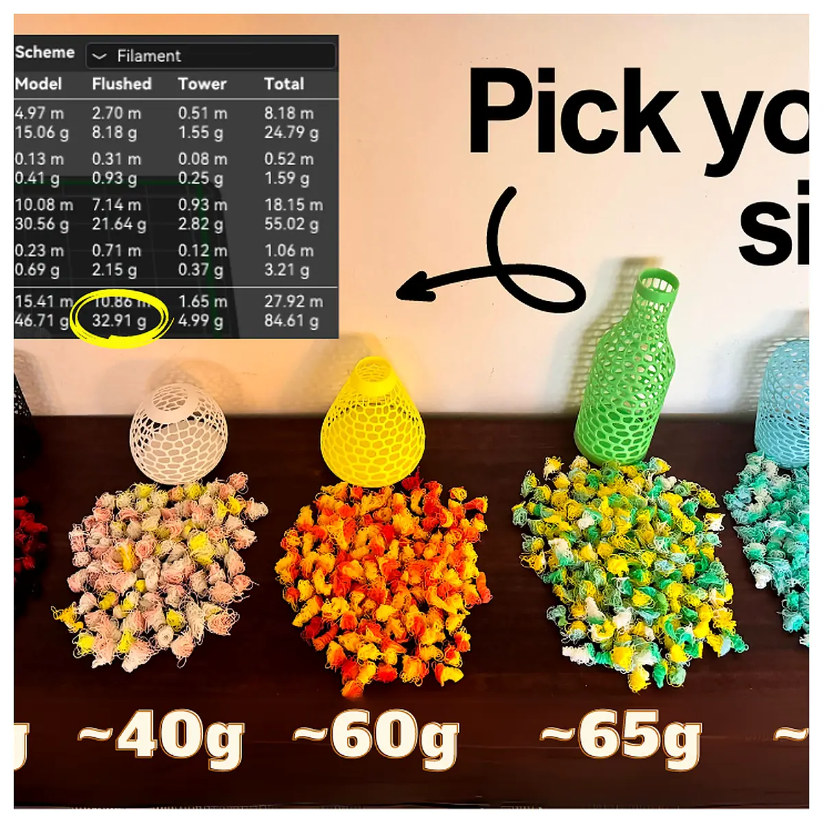 Decorative Vase Set Filament Purge Poop Flower Vase Replacement Parts Universal Vase Accessories Gift