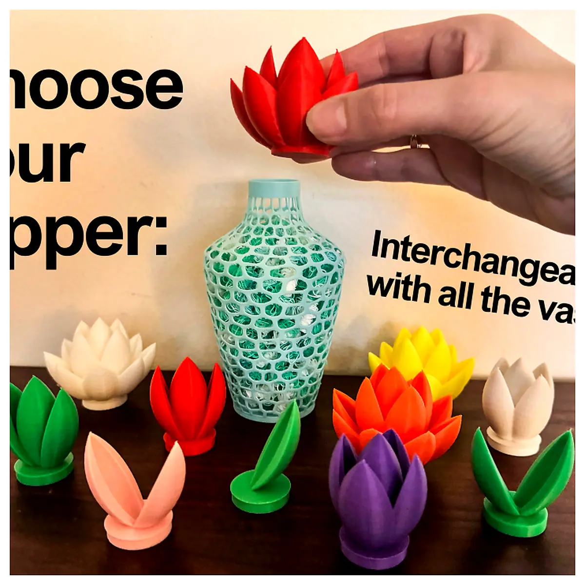 Decorative Vase Set Filament Purge Poop Flower Vase Replacement Parts Universal Vase Accessories Gift