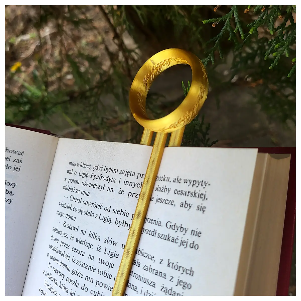 Lord of the Rings Bookmark Ring Fantasy Jewelry Magic Collectible Memorial Parts Repair