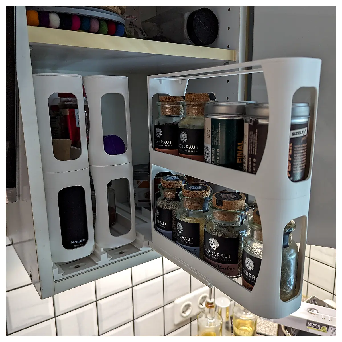 Pullout Spice Rack 3 in 1 Wide Kitchen Storage Drawer Organizer Spice Holder Kitchen Shelving