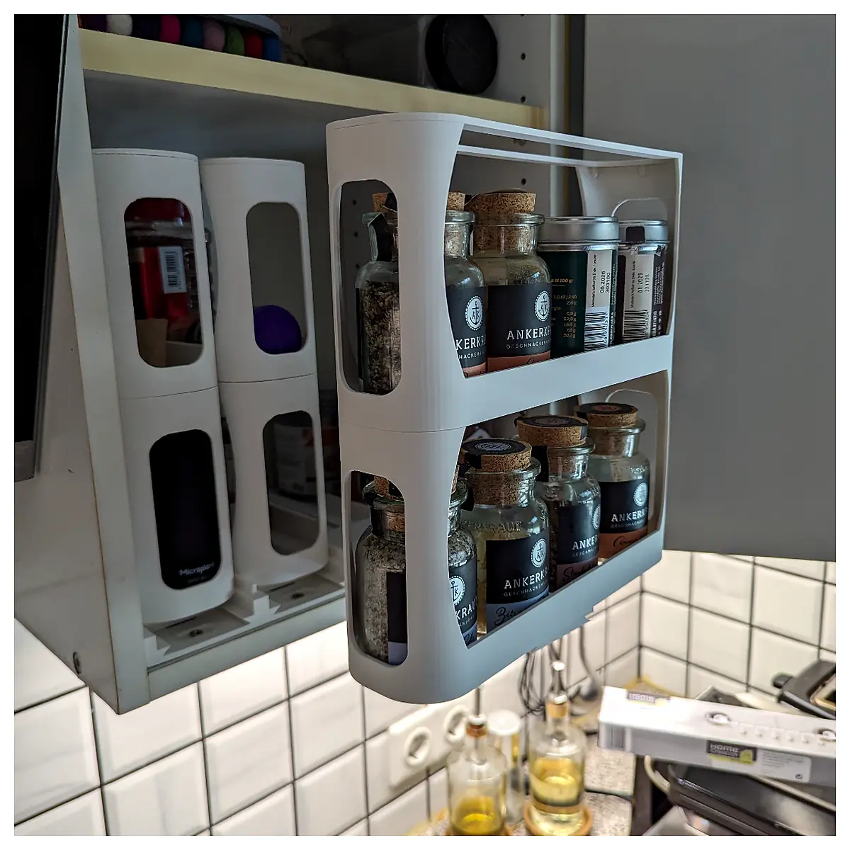 Pullout Spice Rack 3 in 1 Wide Kitchen Storage Drawer Organizer Spice Holder Kitchen Shelving