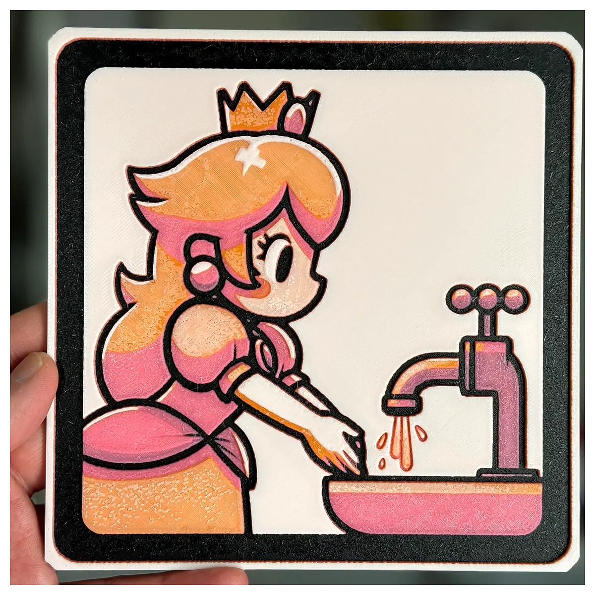 Hand Hygiene Reminder Sign Peach No Words Wash Reminder Bathroom Decor Kitchen Hygiene