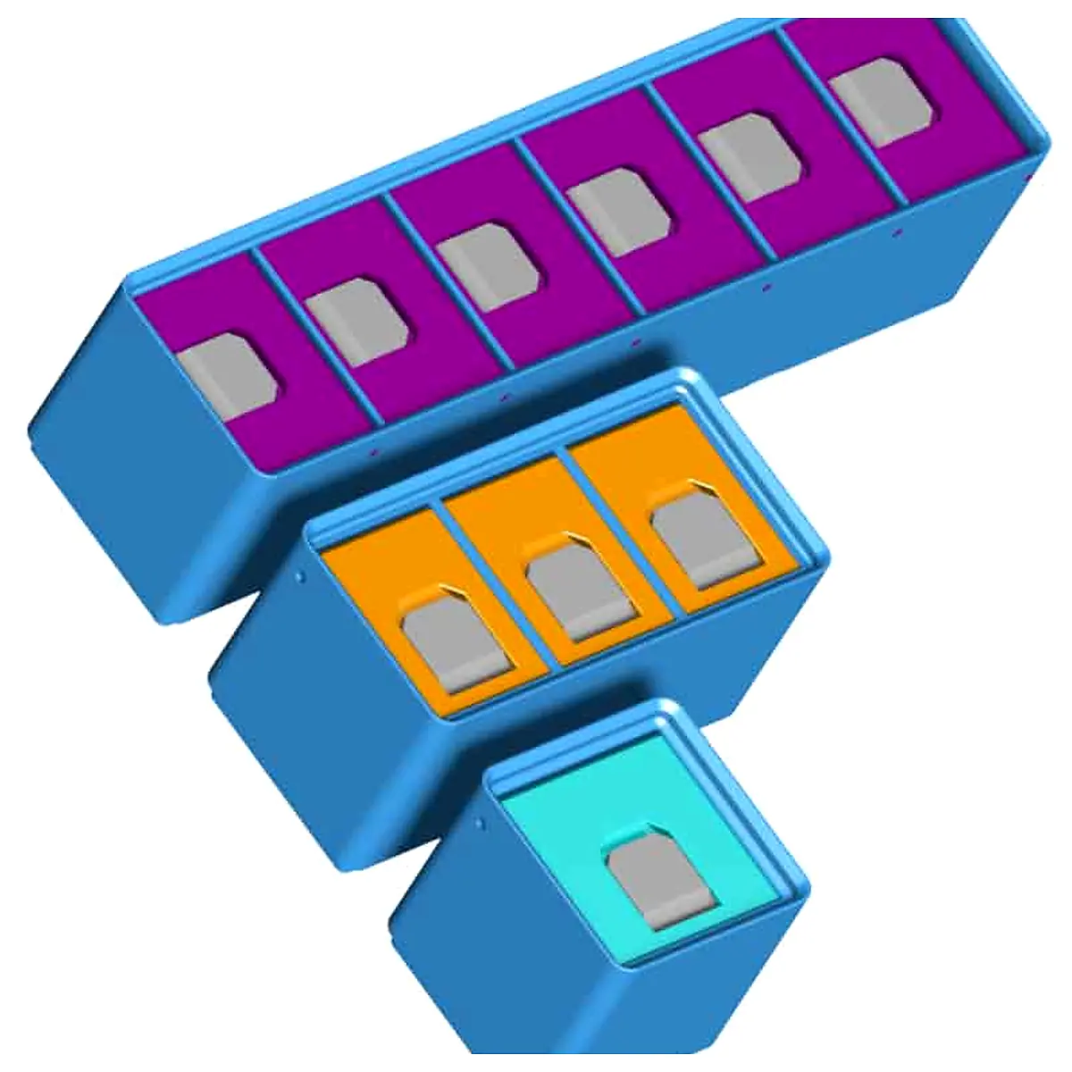 Gridfinity 1xY Multi Compartment Lidded Bins v21 Organization Storage Boxes Parts Repair