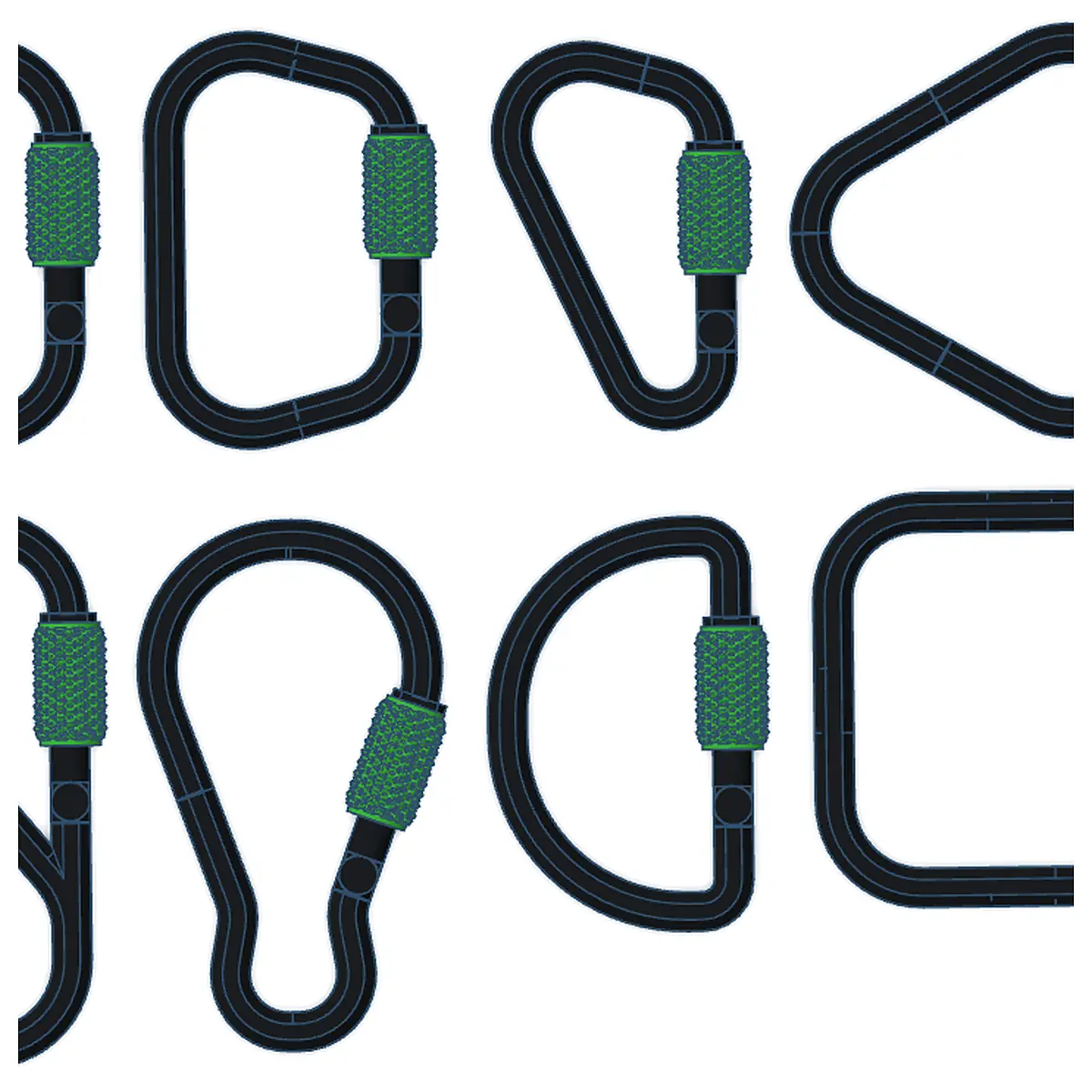 Screw Lock Carabiner Various Shapes Fast Connect Outdoor Climbing Hiking Rescue Spare Parts
