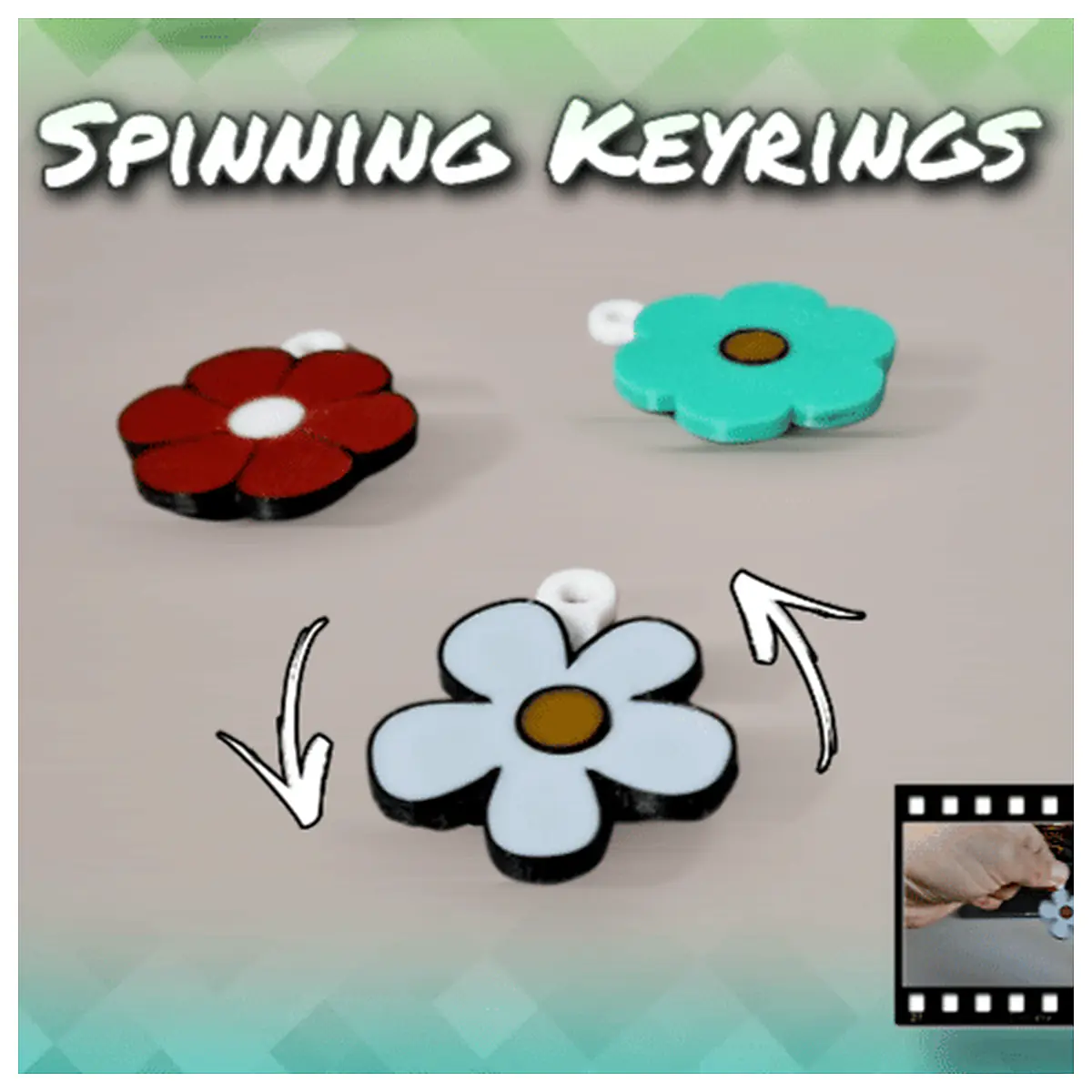 Flower Spinner Keychain Ornament Decorative Multi Flower Parts Repair Flower Accessories