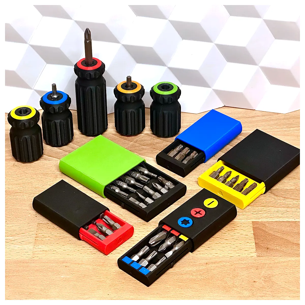 Compact Bit Box Driver Bit Storage Organizer Tool Set Drill Bit Storage Repair Parts Electronic Tools Accessories