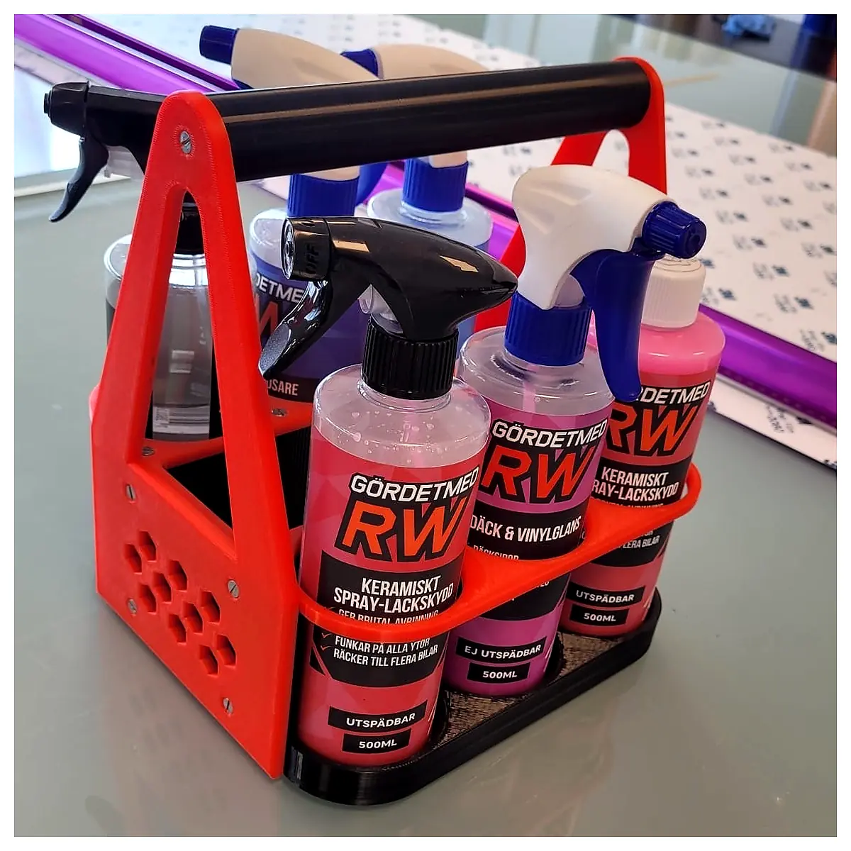 Car Detailing Bottle Holder 6x69mm Universal Bottle Organizer Car Accessories Cleaning Supplies