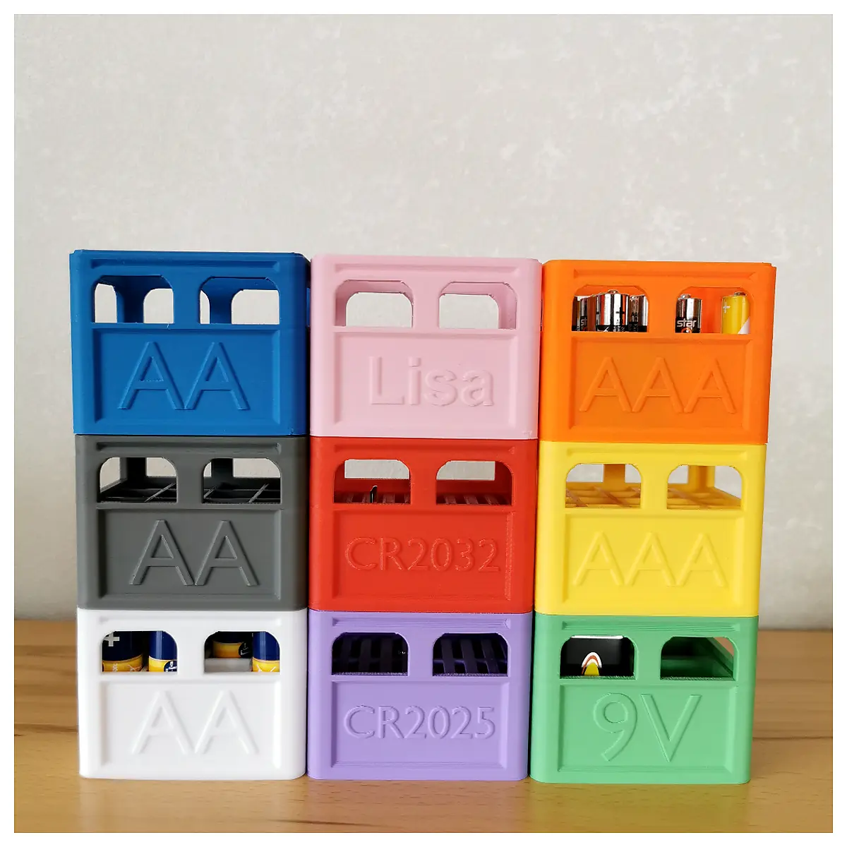 Stackable Beer Crates 9V Batteries Storage Compatible AA AAA Parts Repair