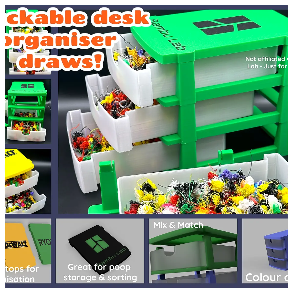 Modular Desk Organizer Drawers Universal Storage Solutions Office Supplies Parts Repair
