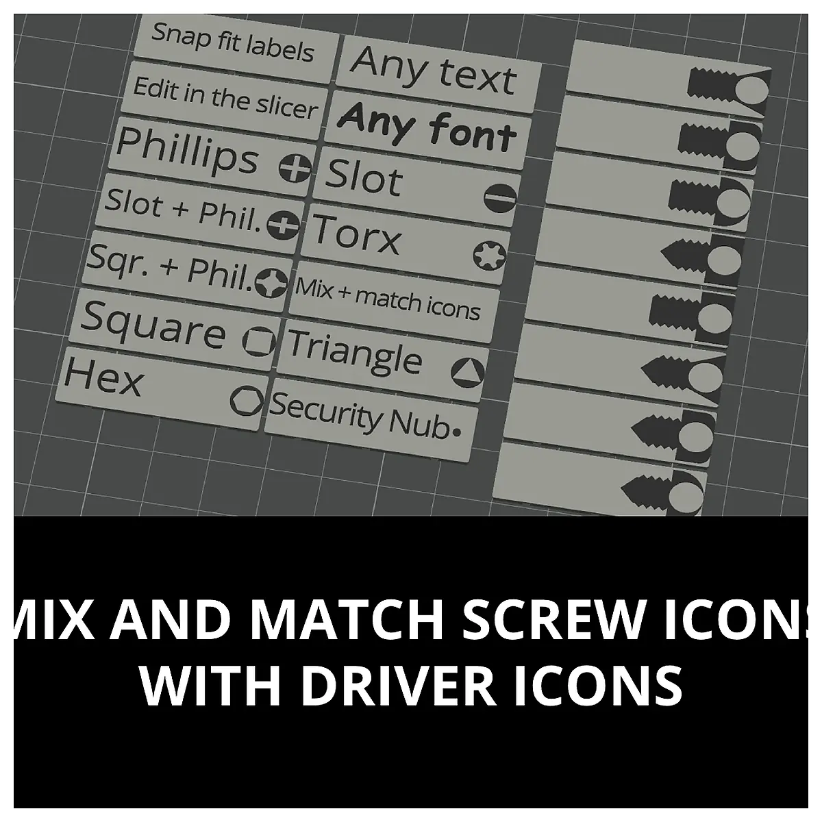 Gridfinity Labels Swappable Set Organization Labels Parts Storage System Accessories