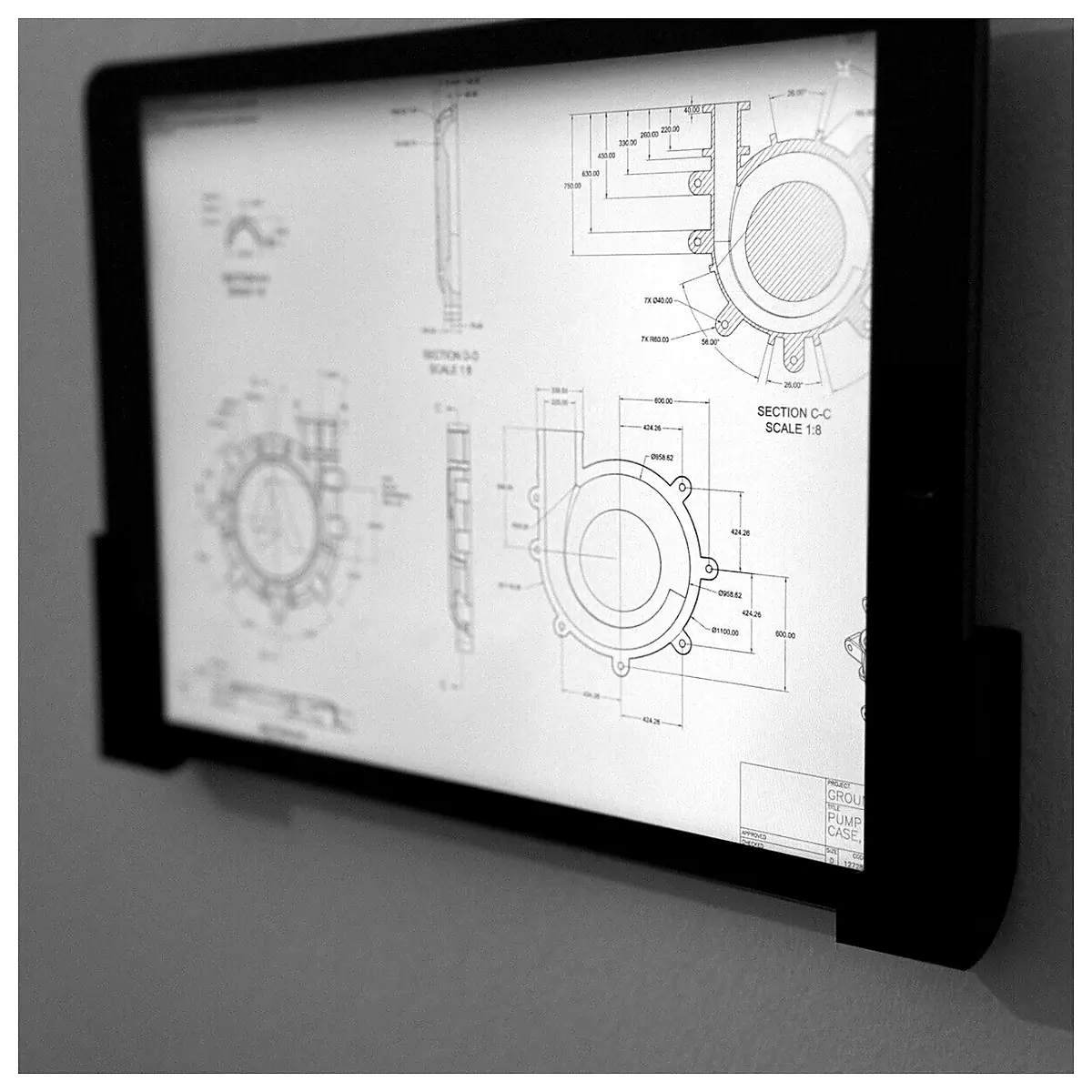 Tablet Holder Wall Mount Tablet Stand Mobile Holder Stand Phone Desk Support Adjustable Secure Mount