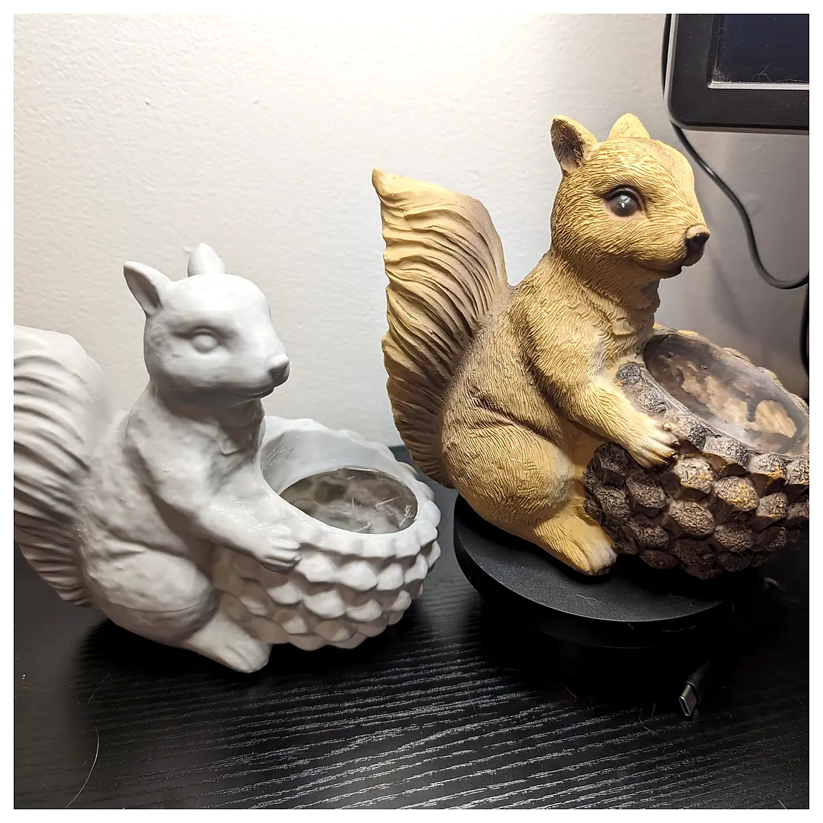 Squirrel Pot Miniature Garden Small Animal Decor Desktop Figurine Hamster Accessories for Squirrels Pet Habitat