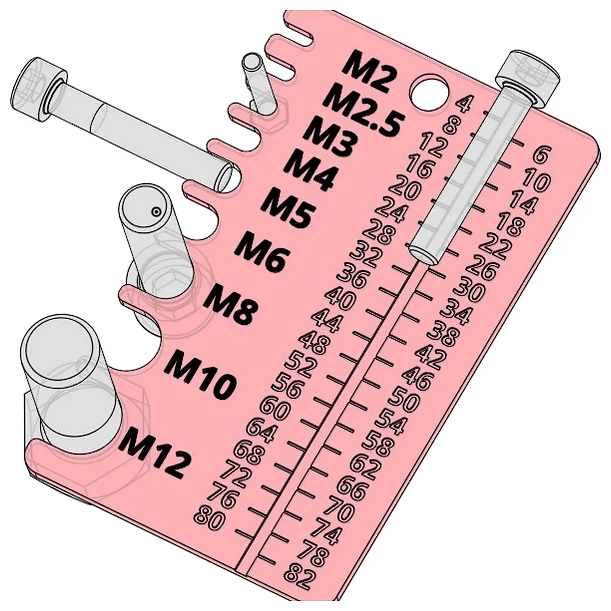 Screw Measuring Tool Card M2 M12 0 82mm Universal Measurement Tool Thread Dimensions