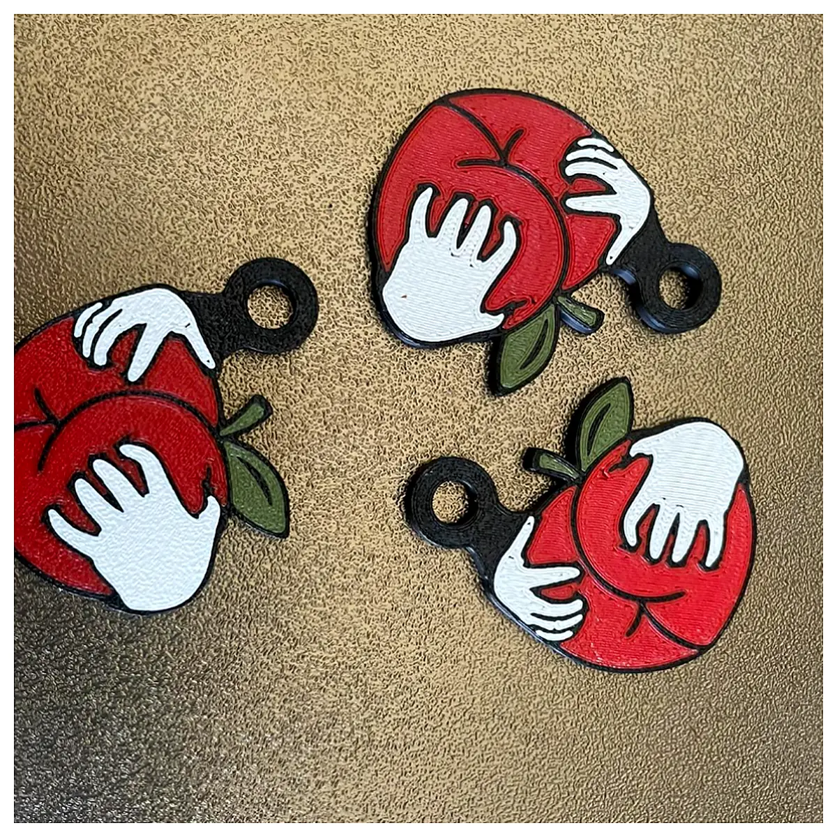 Peach Shaped Keychain Universal Car Decoration Auto Parts Repair Peach Accessory