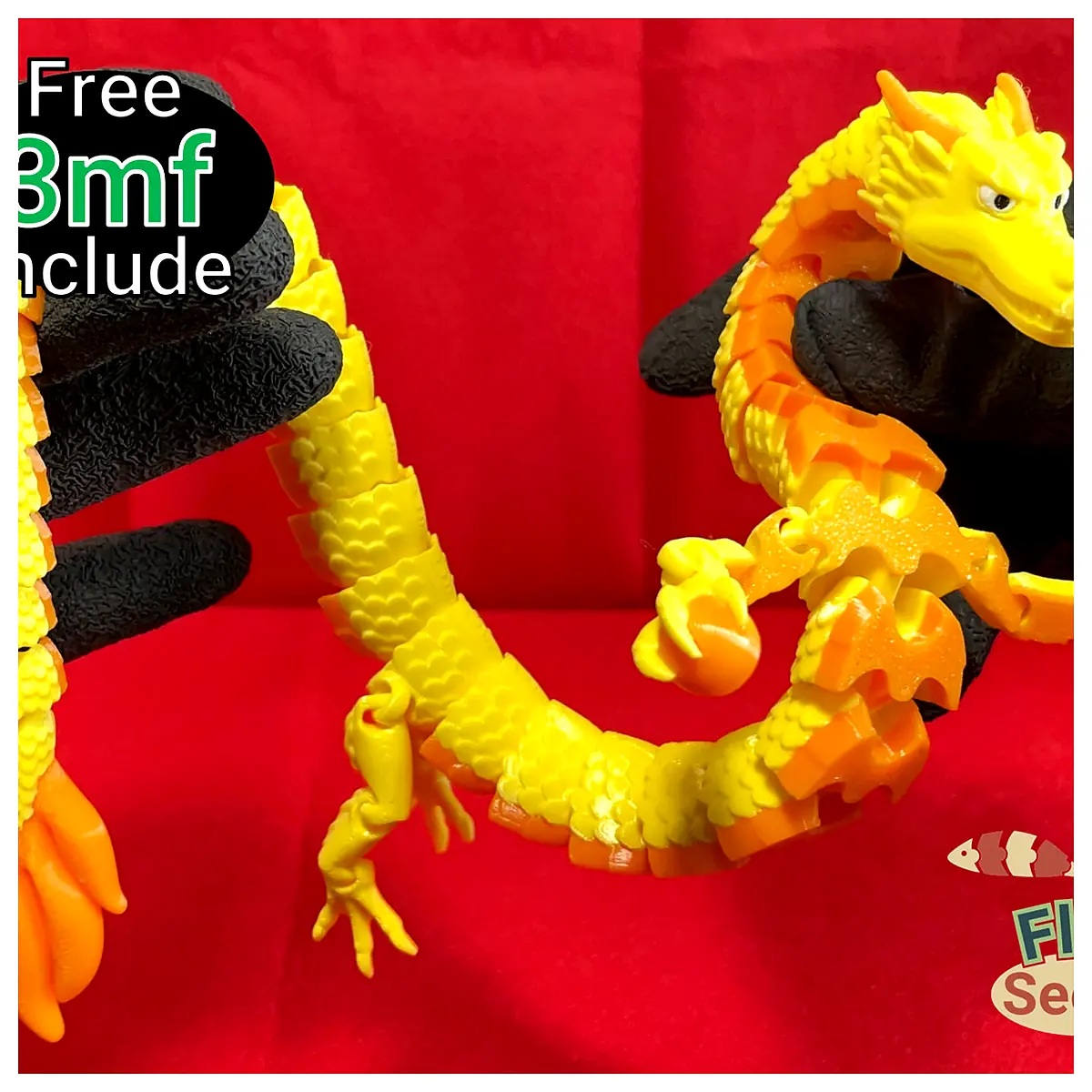 Flexible Dragon Print in Place Model Dragon Toys 3D Printed Parts Repair Decoration