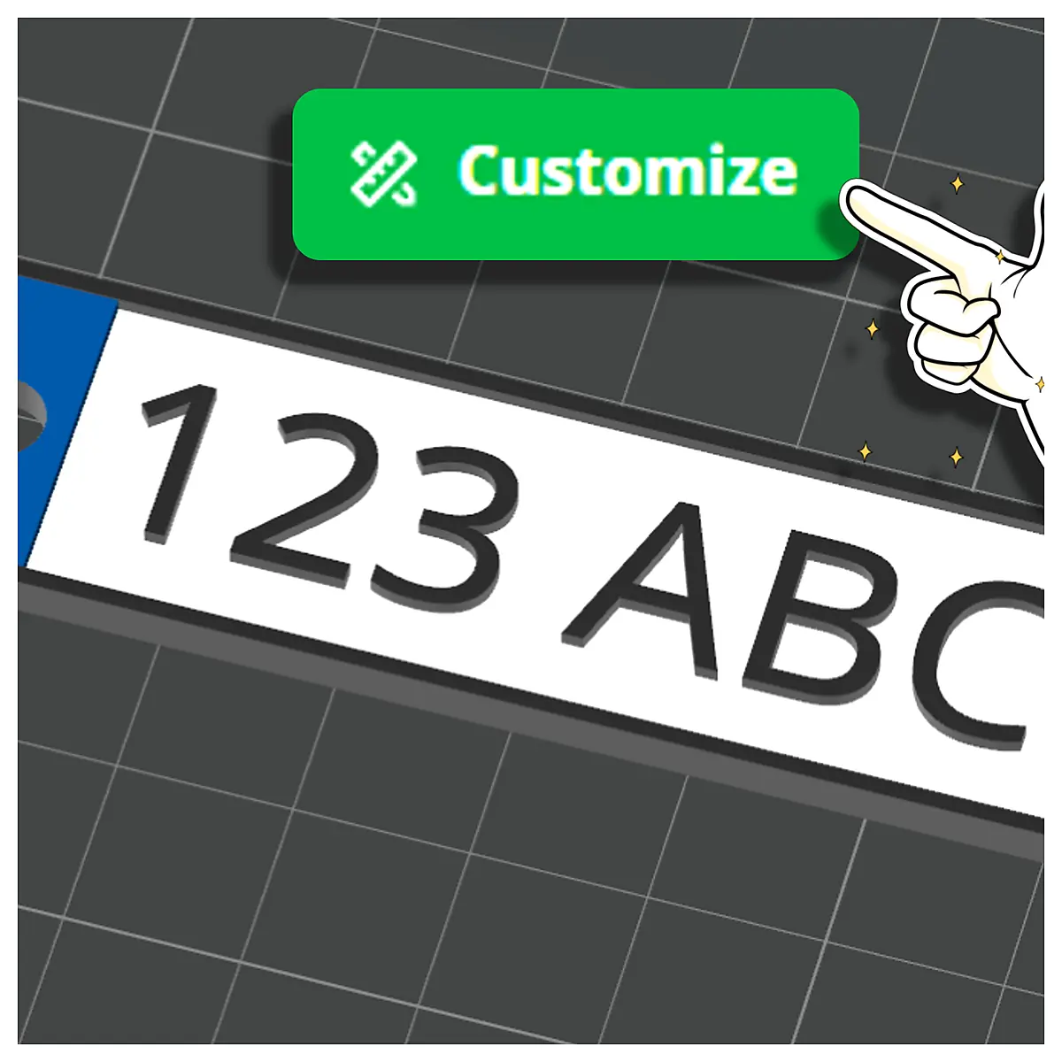 License Plate Keychain Creator OpenSCAD Design Part Car Accessories Auto Decoration Car Gift