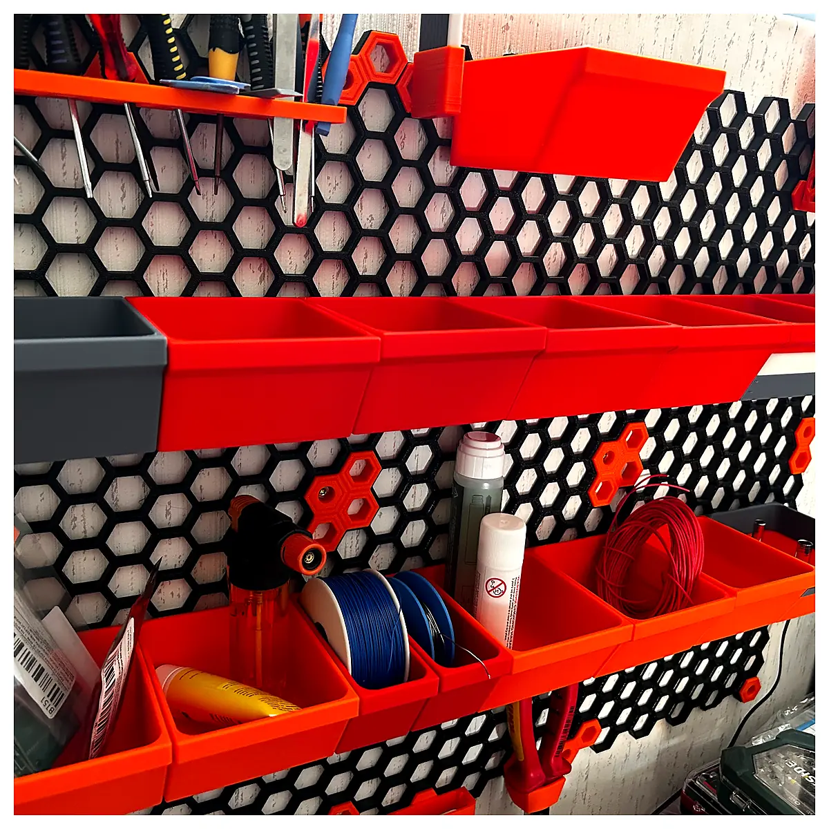 Honeycomb Storage Wall Tray Organizer Shelf Parts Repair Accessories