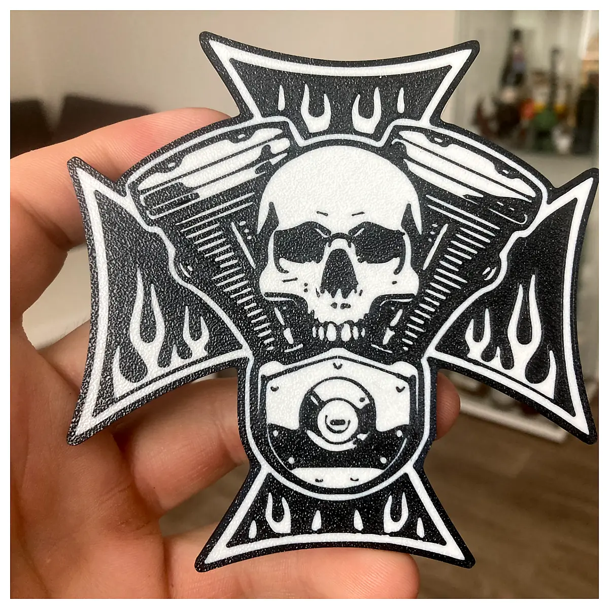 Cross Skull Decoration Demon Theme Gothic Style Cosplay Scene Props Gaming Accessories Skull Model