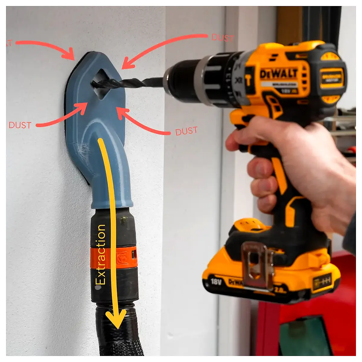 Drill Dust Collector Vacuum Cleaner Dust Removal System Industrial Vacuum Cleaner Powerful Cleaning Parts Repair