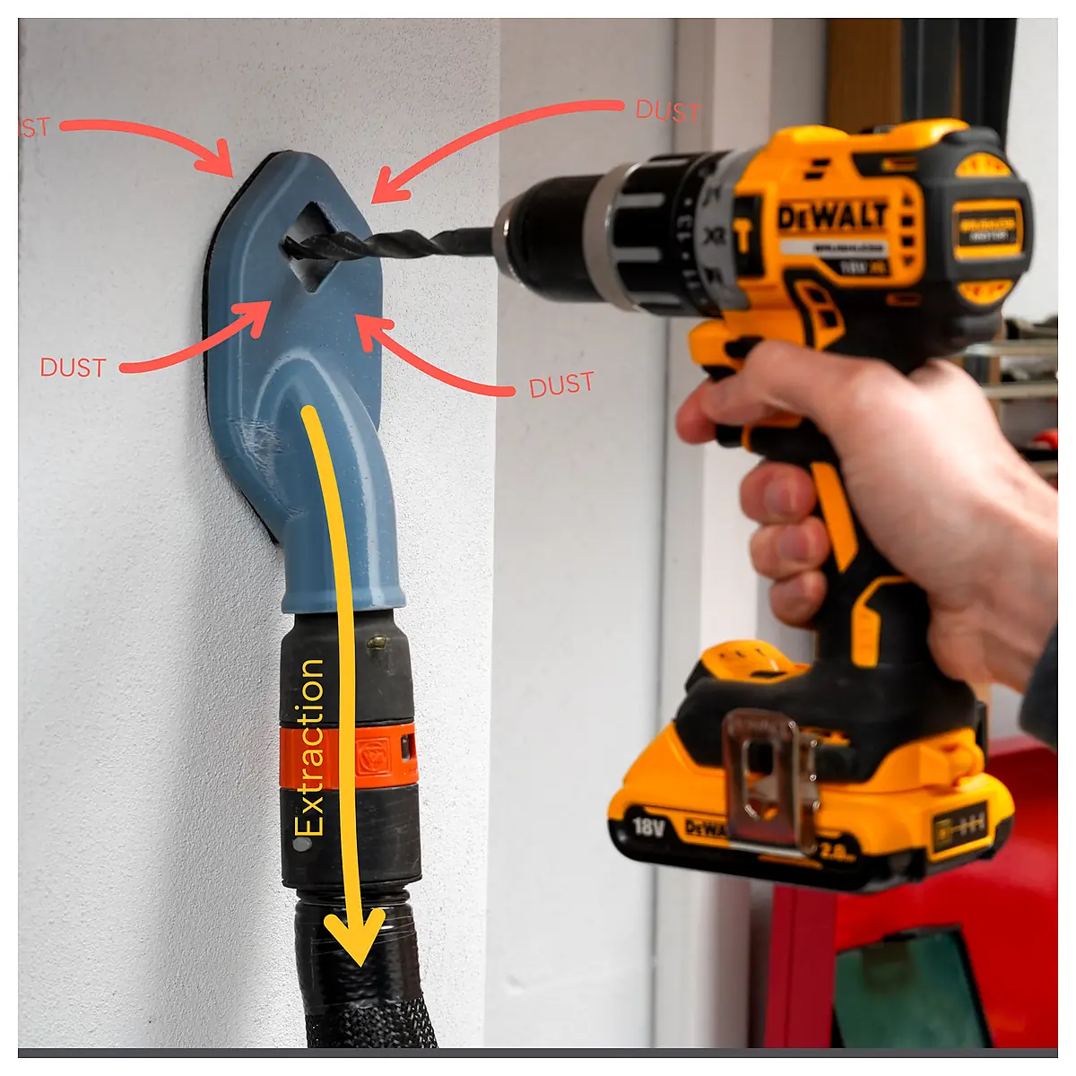 Drill Dust Collector Vacuum Cleaner Dust Removal System Industrial Vacuum Cleaner Powerful Cleaning Parts Repair